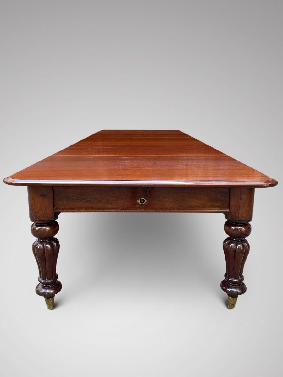 Large 19c Mahogany Wind-out Extending Dining Table-photo-4