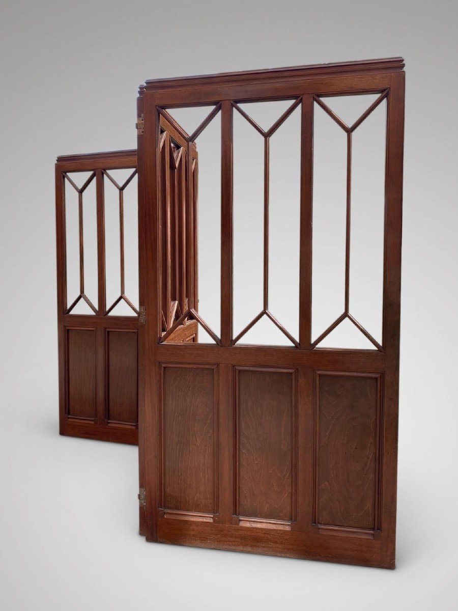 19th Century Mahogany Folding Three Panel Screen-photo-3