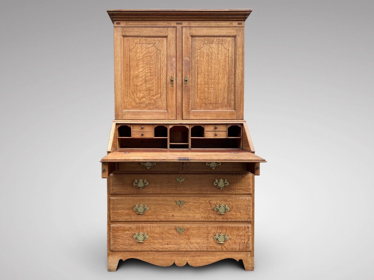 18th Century Georgian Oak Country House Bureau Bookcase