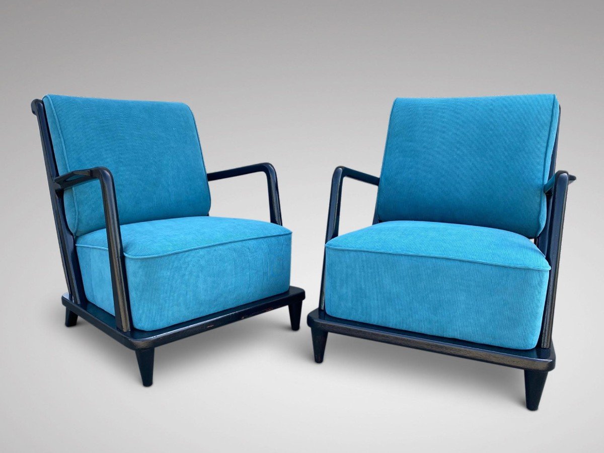 20th Century Pair Of French Lounge Armchairs-photo-4