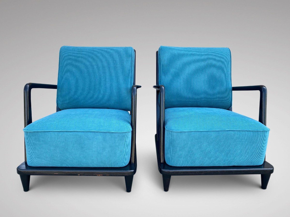 20th Century Pair Of French Lounge Armchairs