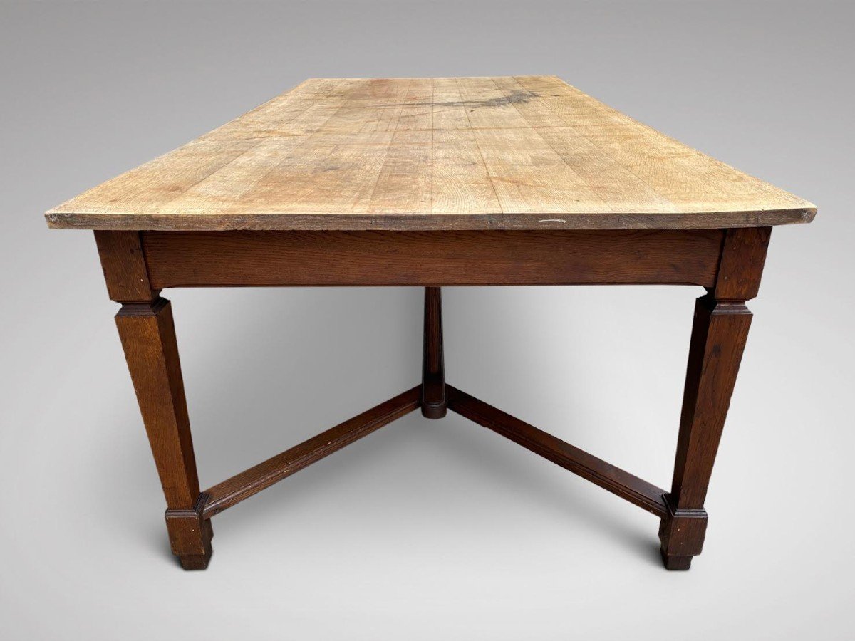19th Century, Oak Hayrake Farmhouse Dining Table-photo-4