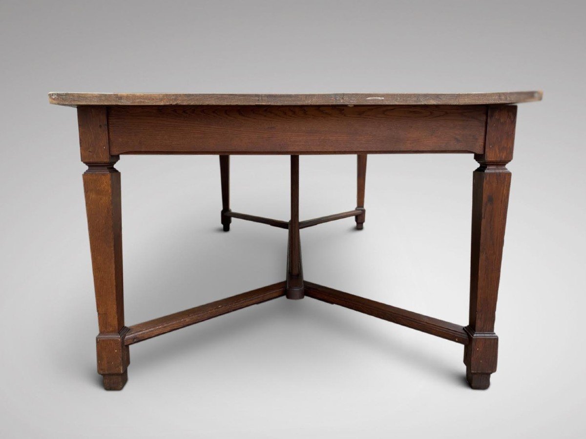 19th Century, Oak Hayrake Farmhouse Dining Table-photo-1