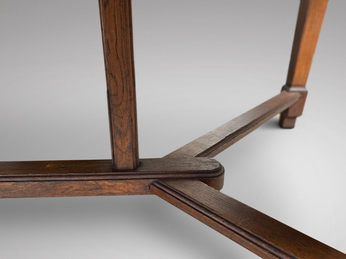 19th Century, Oak Hayrake Farmhouse Dining Table-photo-2