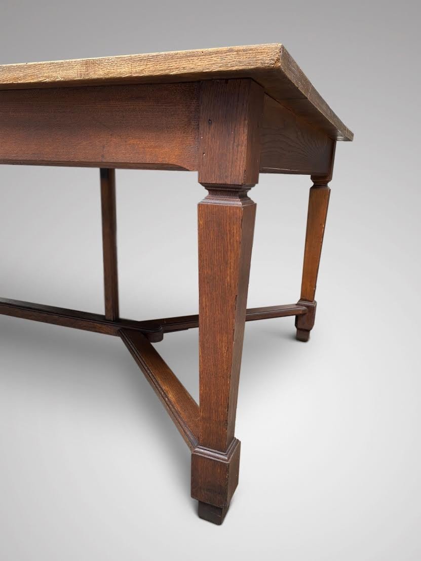 19th Century, Oak Hayrake Farmhouse Dining Table-photo-4