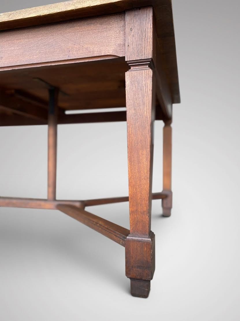 19th Century, Oak Hayrake Farmhouse Dining Table-photo-5