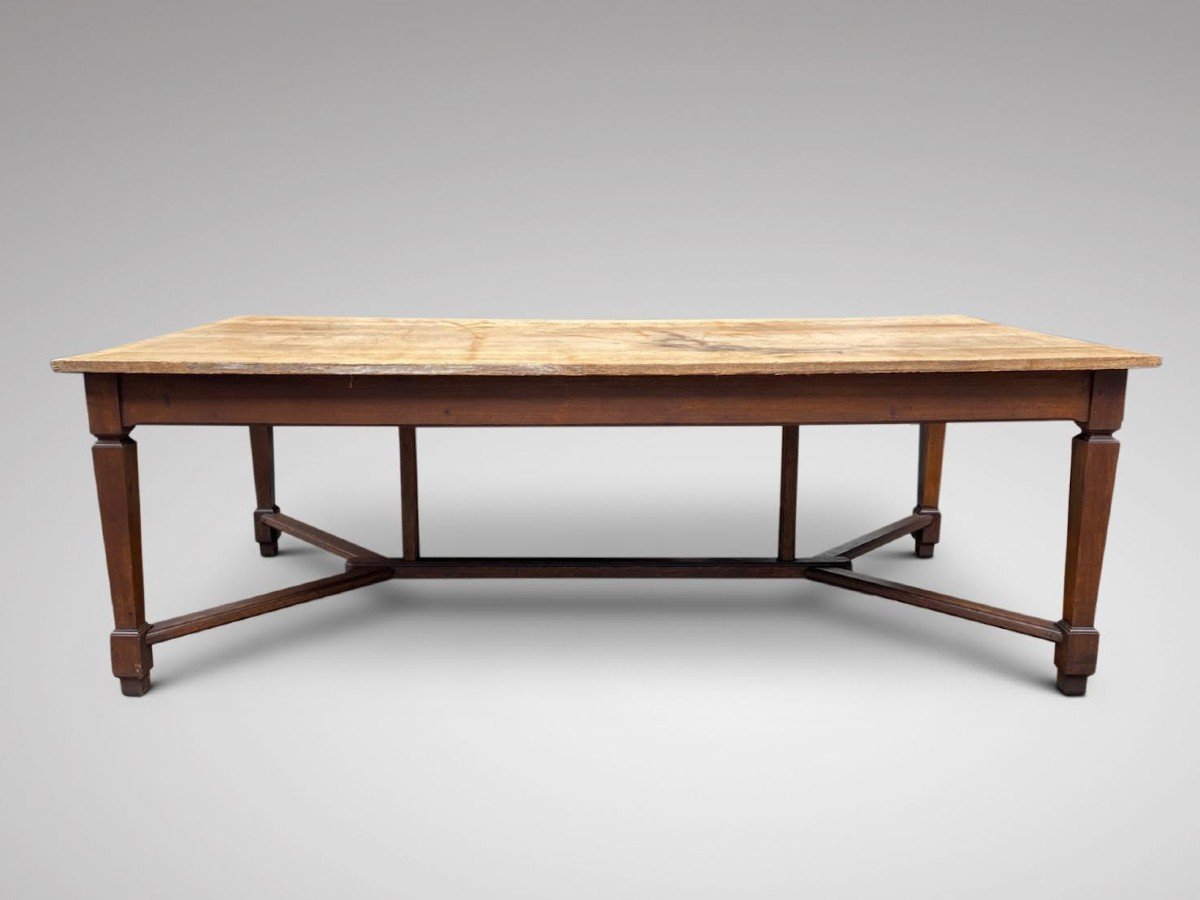 19th Century, Oak Hayrake Farmhouse Dining Table