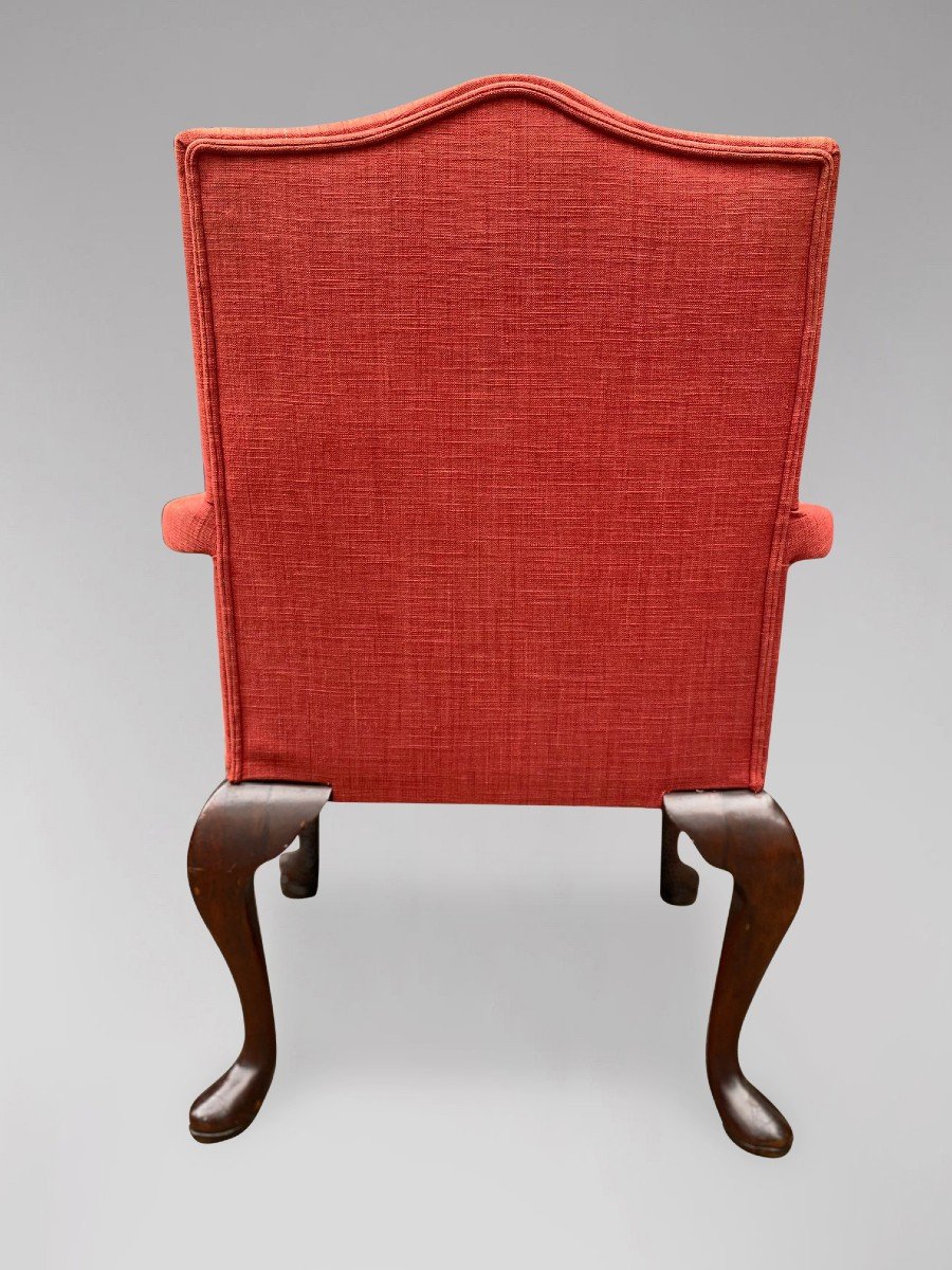 19th Century, Carved Mahogany Gainsborough Armchair-photo-1