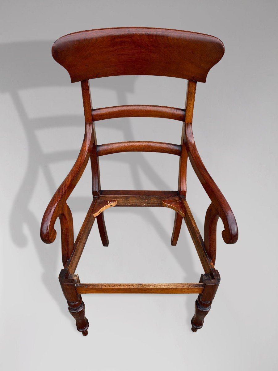 19th Century, William IV Period Mahogany High Back Armchair-photo-3