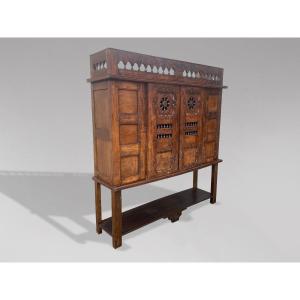 19th Century Lit Clos Breton Cupboard