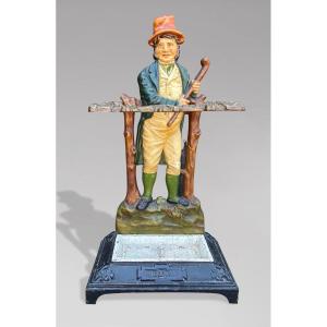 19th Century Victorian Painted Cast Iron Stick Stand