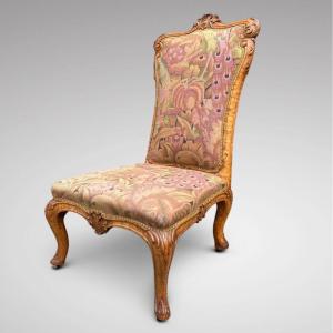 19ème Siècle, Chaise d'Infirmière en Loupe d'Orme d'Époque Victorienne 