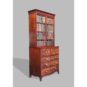 18th Century George III Period Mahogany Secretary Bookcase