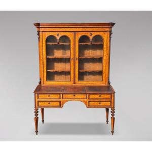 19th Century Louis Philippe Bureau Bookcase In Maple