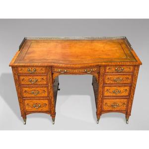 19th Century Satinwood & Marquetry Desk By Gillows