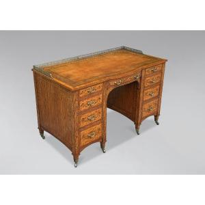 19th Century Satinwood & Marquetry Desk By Gillows