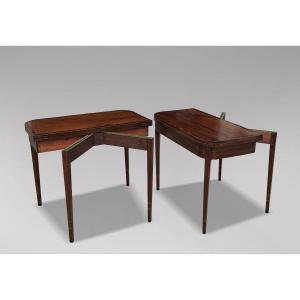 18ème Siècle, Paire de Consoles Pliantes en Acajou d'Époque George III 