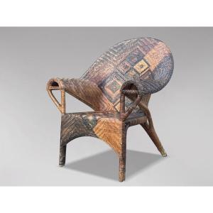 Fauteuil en Rotin, Osier et Bambou des Années 1920