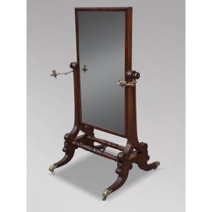 19ème Siècle, Miroir Cheval en Acajou, Époque Guillaume IV