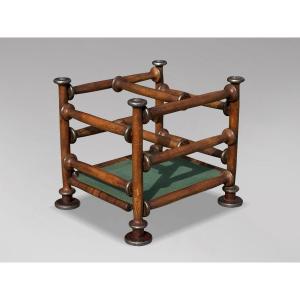 Late 19th Century Walnut Spindle Magazine Rack