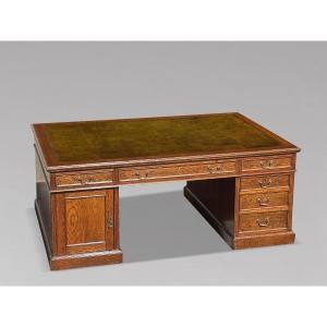 19ème Siècle, Grand Bureau de Partenaire en Chêne