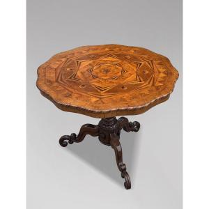 19th Century Victorian Specimen Wood Marquetry Table