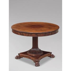 19th Century French Charles X Mahogany Centre Table