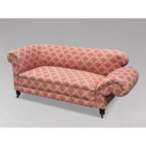 19th Century Victorian Period Upholstered Drop-end Chesterfield Sofa