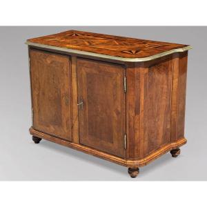 18th Century Maltese Walnut Specimen Wood Marquetry Cabinet