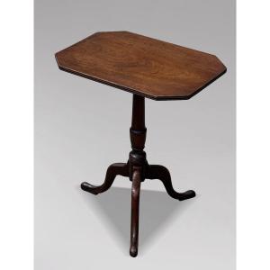 18ème Siècle, Table Octogonale en Acajou à Piètement Tripode, Époque George III