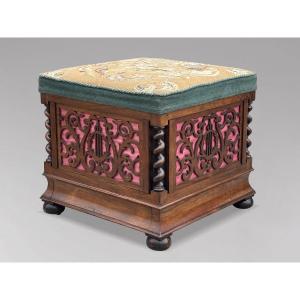 19th Century Victorian Period Rosewood Piano Stool