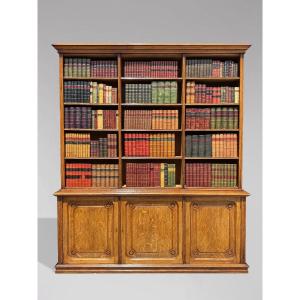 19th-century French Oak Tall Open Library Bookcase