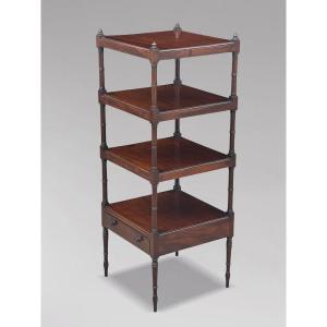 Early 19th-century George III-period Mahogany 4-tier Whatnot