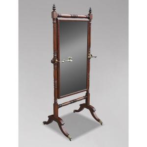 Early 19th-century Regency-period Mahogany Standing Dressing Mirror