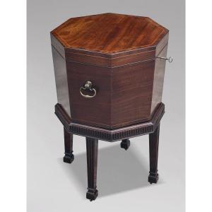 18th-century George III Period Octagonal Mahogany Inlaid Wine Cooler
