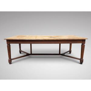 19th Century, Oak Hayrake Farmhouse Dining Table