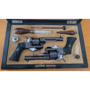 Exceptional Box Pair Of Lefaucheux Grand Luxe Revolvers