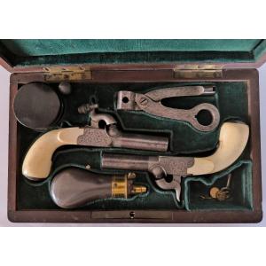 Pair Of 19th Century Pistols With Luxury Chest 