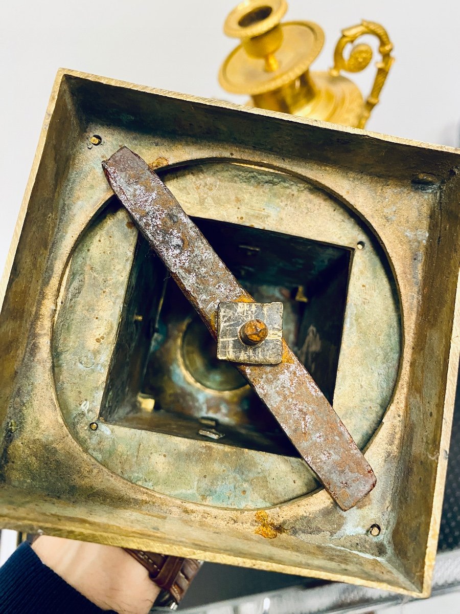 Paire De Cassolettes Formant Bougeoirs D’époque Empire-photo-4