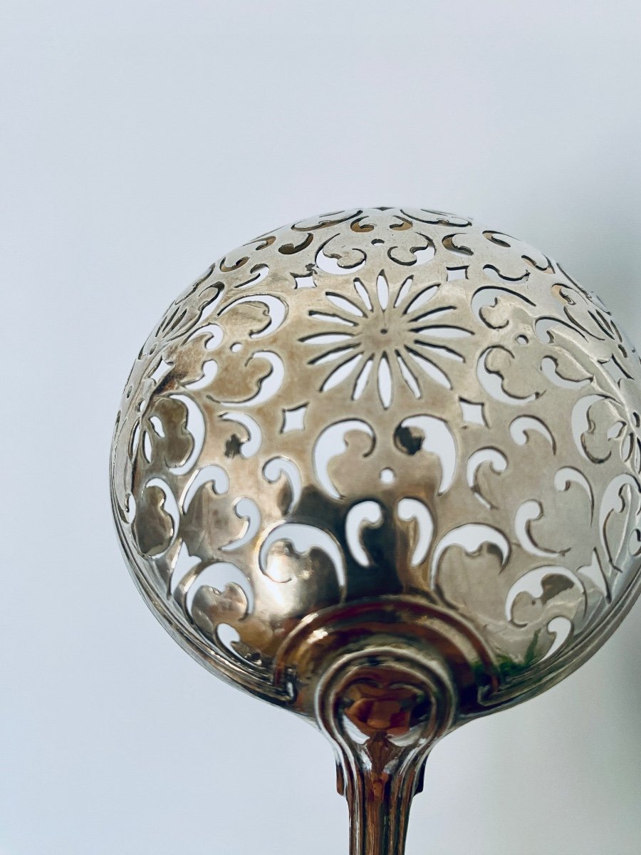 Cuillère à Saupoudrer En Argent Massif, Poinçons De Bruxelles 1788-photo-2