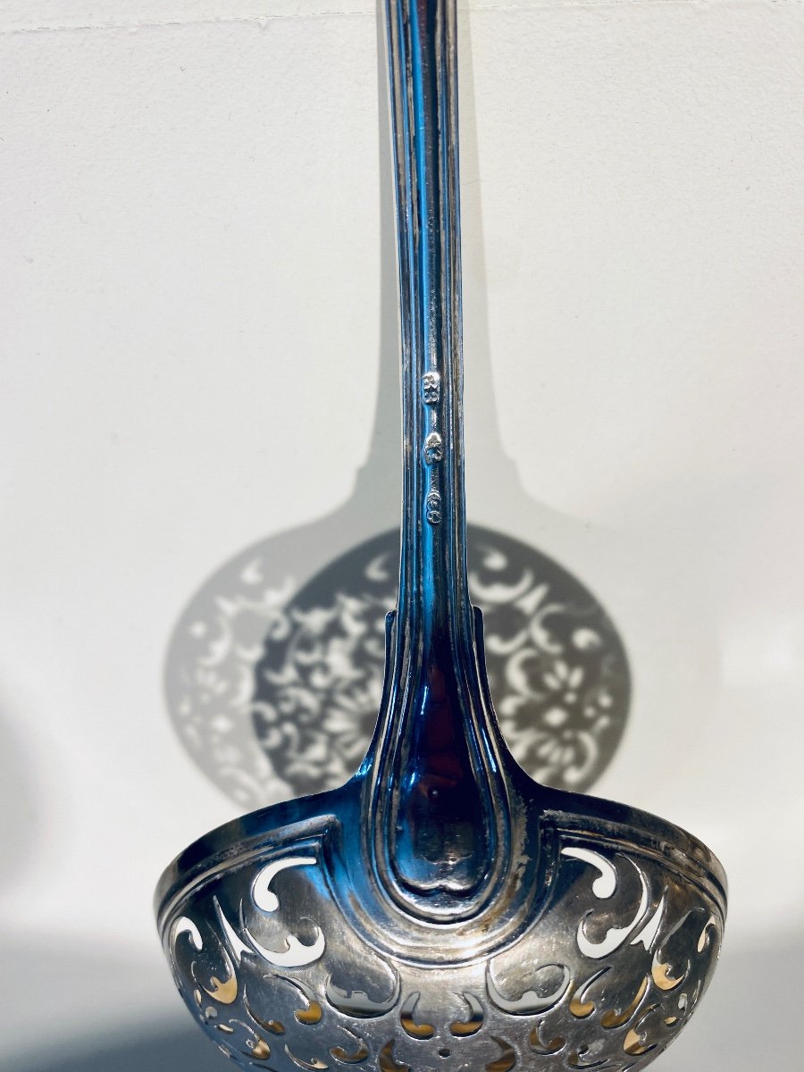 Cuillère à Saupoudrer En Argent Massif, Poinçons De Bruxelles 1788-photo-3