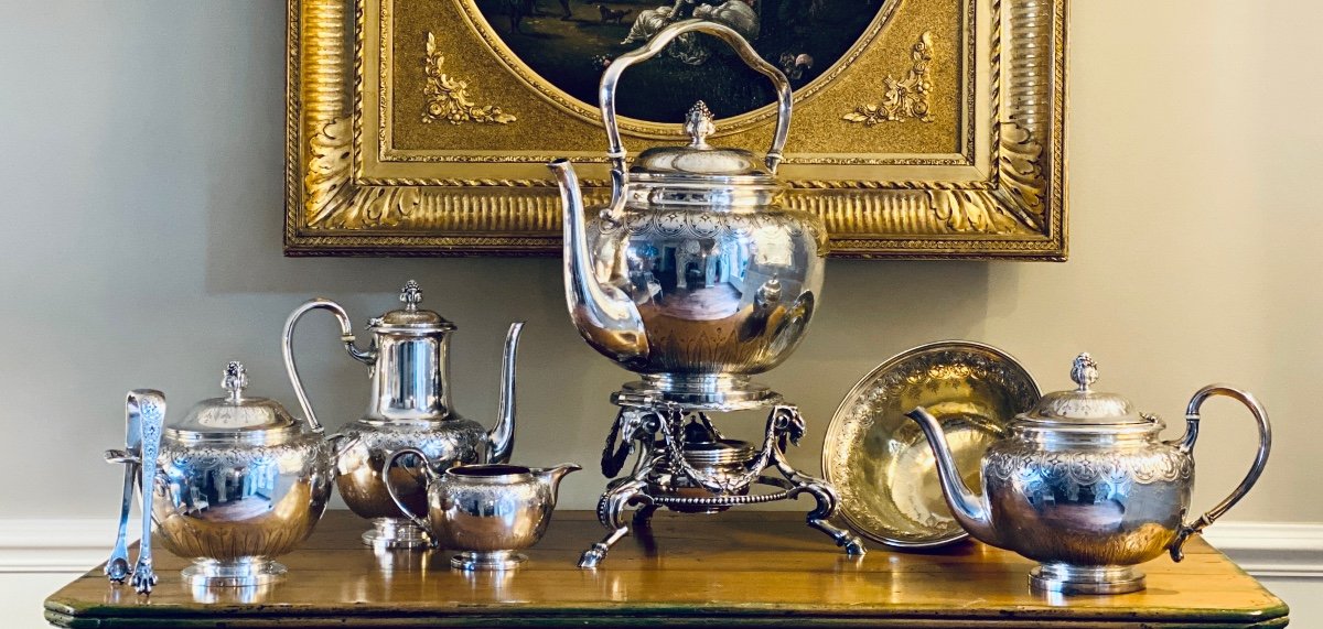 Service à Café Et à Thé En Argent Massif,  Odiot à Paris-photo-4