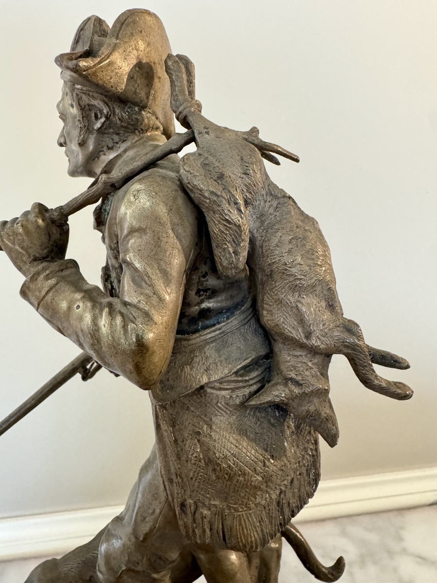 Chasseur en bronze signé Dubucand-photo-2