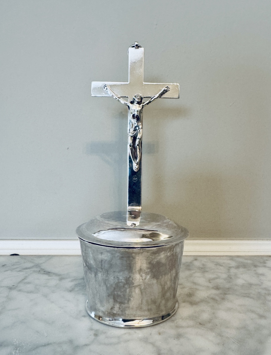 Solid Silver Holy Water Font, Brugge 1755