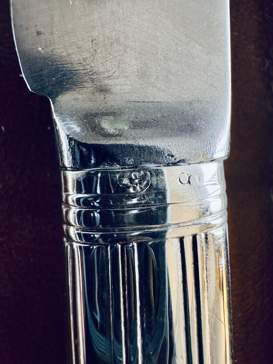 Set Of 12 Knives With Silver Handles, Mons 1779-photo-4