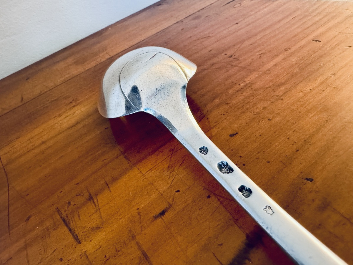 Cuiller à ragoût en argent massif, Brest 1786-photo-3