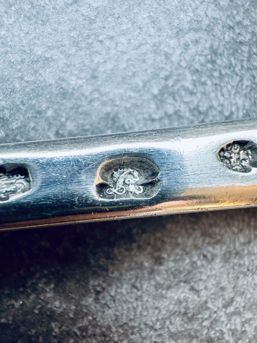 Cuiller à ragoût en argent massif, Brest 1786-photo-2