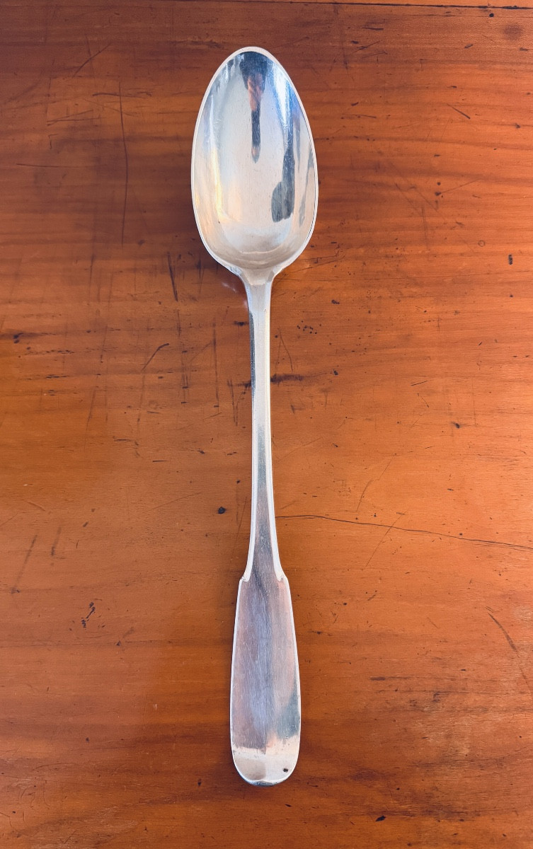 Cuiller à ragoût en argent massif, Brest 1786