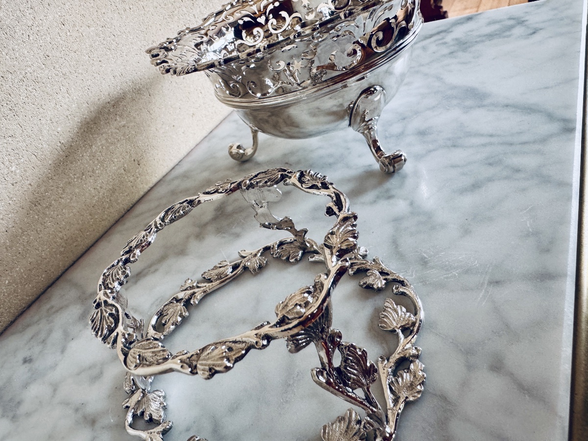 18th-century Solid Silver Tabletop Stove, Netherlands, Circa 1760-photo-4