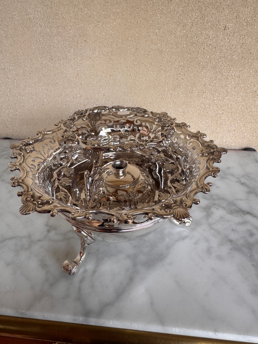 18th-century Solid Silver Tabletop Stove, Netherlands, Circa 1760-photo-6